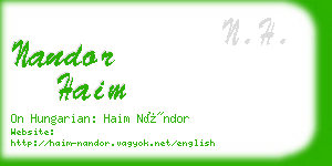 nandor haim business card